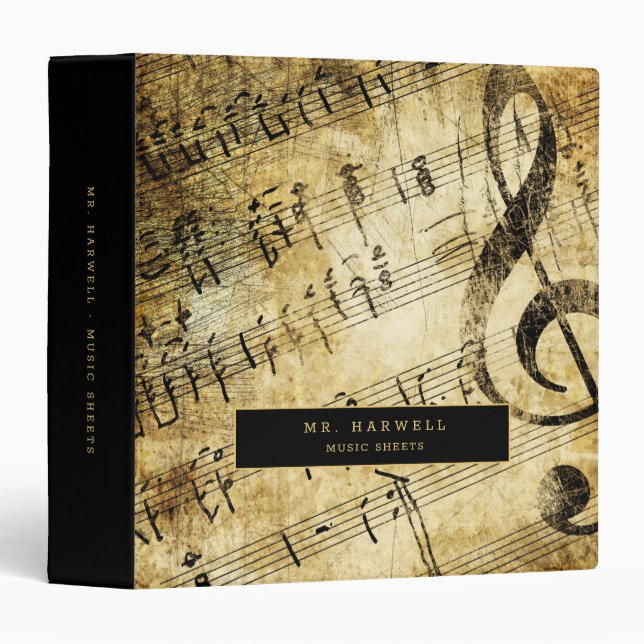 Vintage Music Partiture Binder (Front/Spine)