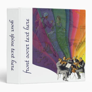 Vintage Music Rainbow, Victorian Couple Dancing Binder