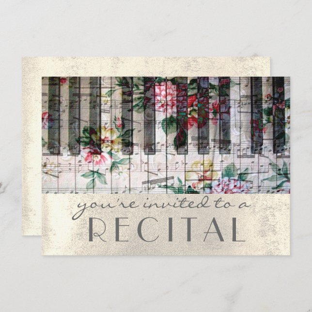 vintage music recital invitation (Front/Back)
