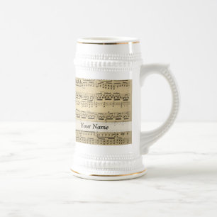 Vintage Music Sheet Beer Stein