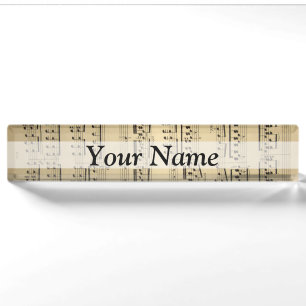 Vintage Music Sheet Nameplate