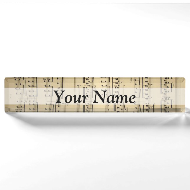 Vintage Music Sheet Nameplate (Front)
