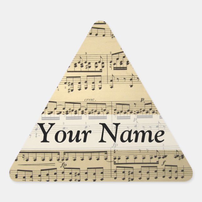 Vintage Music Sheet Triangle Sticker (Front)