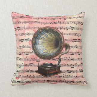 Vintage Music Throw Pillow