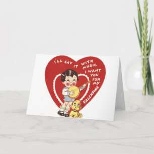 Vintage Music Valentine's Day Greeting Card
