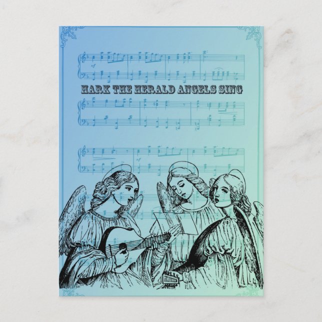 Vintage Musical Angels Postcard (Front)