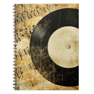 vintage musical background notebook