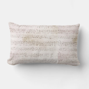 Vintage Musical Notation Lumbar Pillow