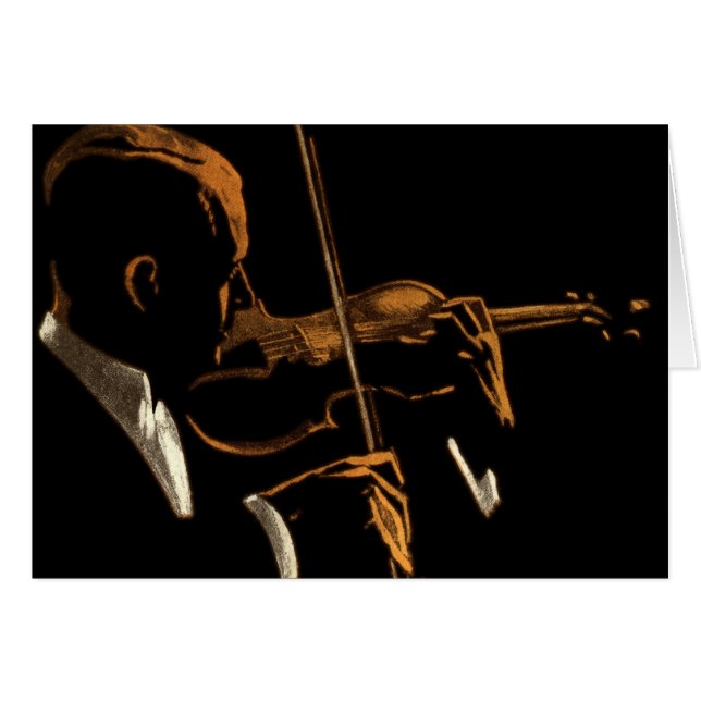 Vintage Musician, Violinist Playing Violin Music (Front Horizontal)