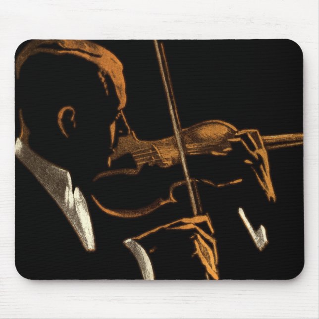 Vintage Musician, Violinist Playing Violin Music Mouse Pad (Front)
