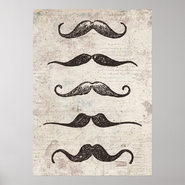 Vintage Mustache Poster (Front)
