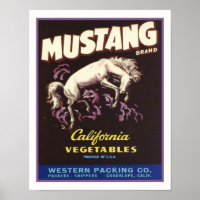 Vintage Mustang California Vegetables