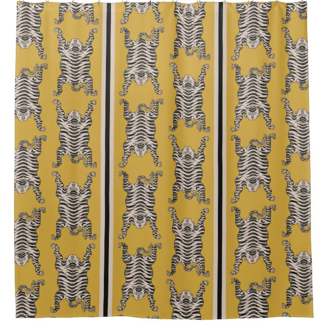 Vintage Mustard Yellow Tiger pattern Striped (Front)