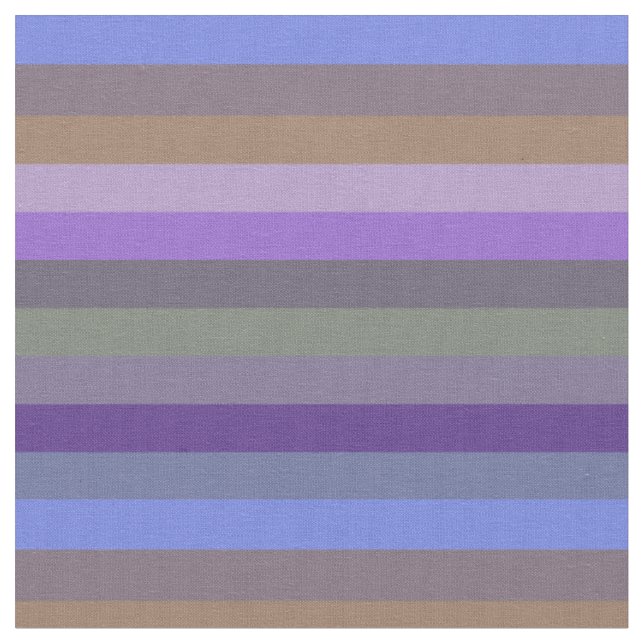 Vintage Muted Rainbow Horizontal Stripe Pattern Fabric (Close Up)