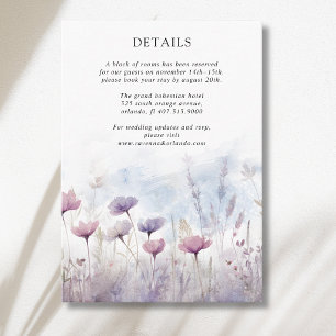 Vintage Muted Winter Wildflower Meadow Details Enclosure Card