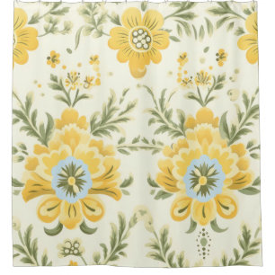 Vintage muted yellow flower plant pattern