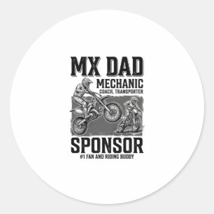 Vintage MX Dad Motocross Riding Buddy Shirt Design Classic Round Sticker