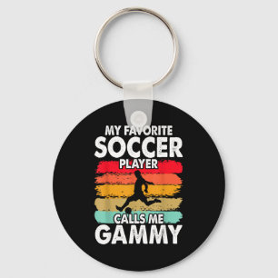 Vintage My Favorite Soccer Player Calls Me Gammy Keychain