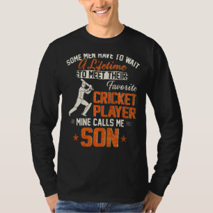 Vintage My Favourite Cricket Player Calls Me Son F T-Shirt