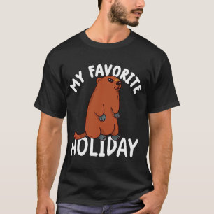 vintage my favourite holiday groundhog   groundhog T-Shirt