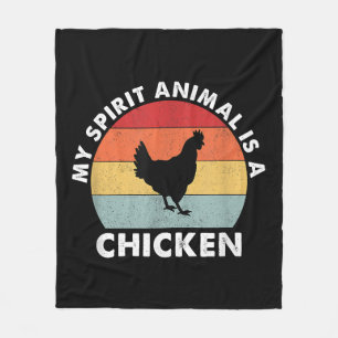 Vintage My Spirit Animal Is a Chicken Fleece Blanket