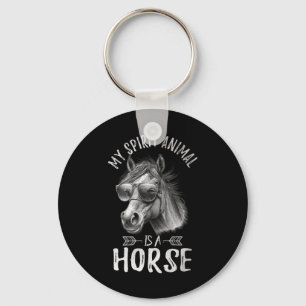 Vintage My Spirit Animal Is A Horse Keychain