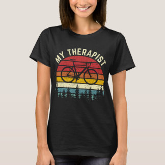 vintage my therapist bicycle cyclist funny bike cy T-Shirt