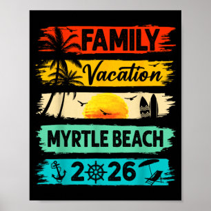 Vintage Myrtle Beach Vacation 2026 Matching Family Poster