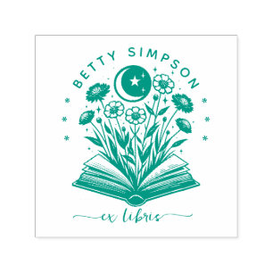 Vintage Mystic book Custom ex libris stamp