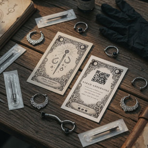 Vintage Mystical Piercing Artist  Business Card