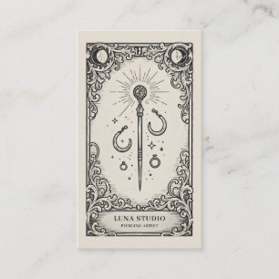 Vintage Mystical Piercing Artist  Business Card