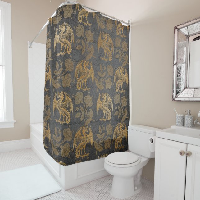 Vintage Mythology Fantasy Dragon Wallpaper (In Situ)