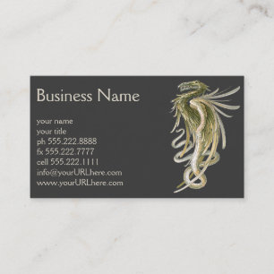 Vintage Mythology, Winged Dragon with a Snake Tail Business Card
