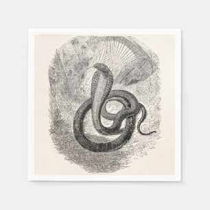 Vintage Naia Haje Snake - Serpent Reptile Template Napkin