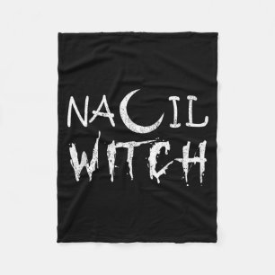 Vintage Nail Witch Nail Stylist Halloween Nail Fleece Blanket