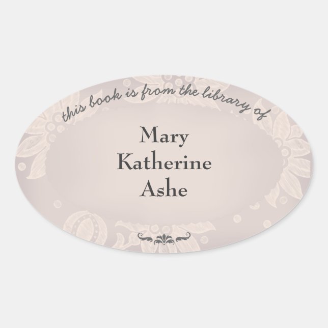 Vintage Name Plate Oval Sticker (Front)