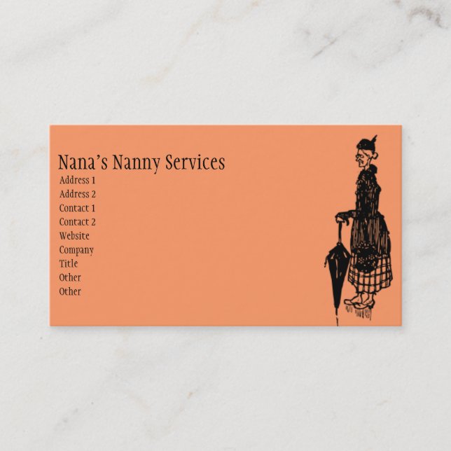 Vintage Nanny Business Card (Front)