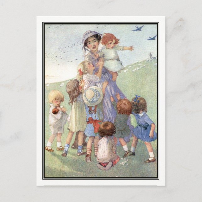 Vintage Nanny with Children - Honour C. Appleton Postcard (Front)