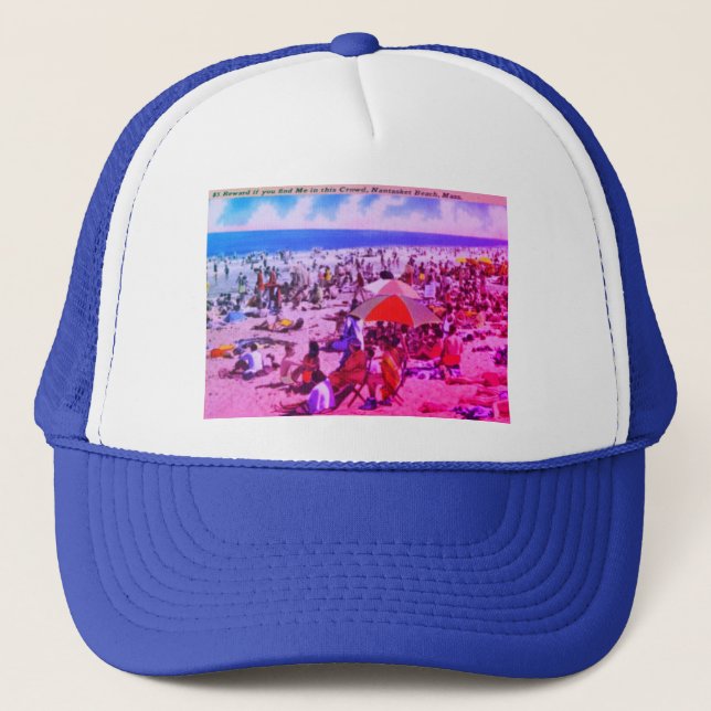 Vintage Nantasket Beach, Hull, Massachusetts Trucker Hat (Front)