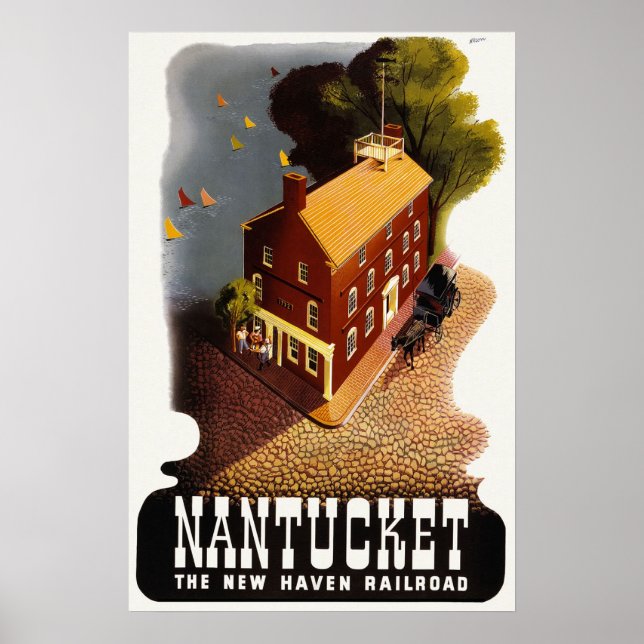 Vintage Nantucket MA Poster (Front)