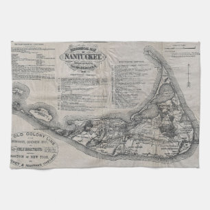 Vintage Nantucket Map Kitchen Towel
