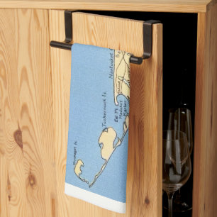 Vintage Nantucket Map  Kitchen Towel