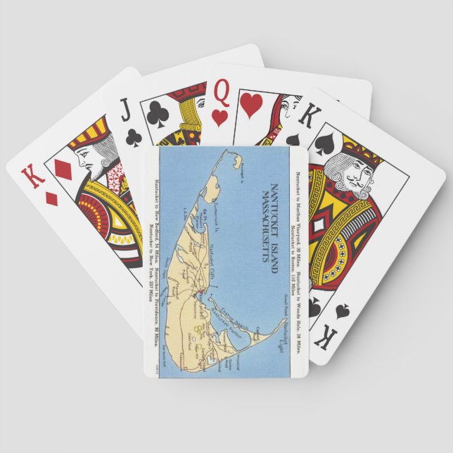Vintage Nantucket Map Playing Cards (Back)