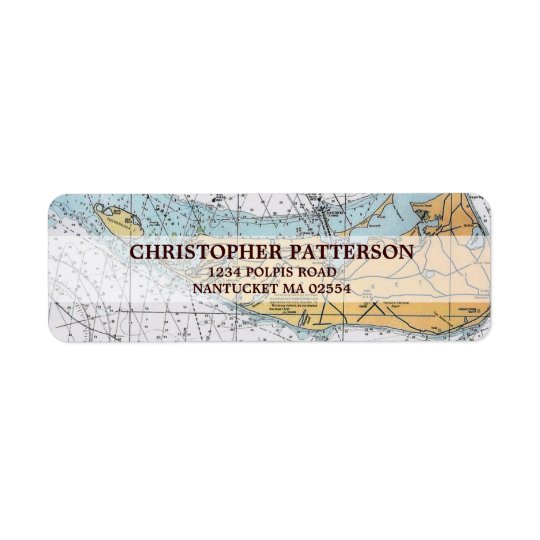 Vintage Nantucket Navigation Chart Address Labels
