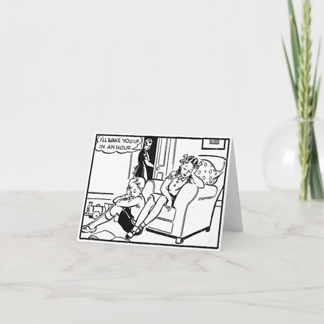 Vintage Nap Time  Holiday Card (Front)