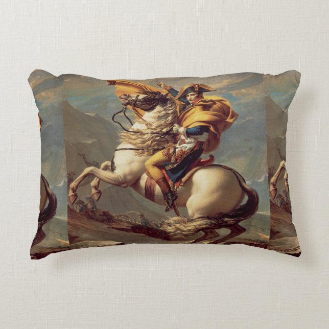 Vintage Napoleon Crossing the Alps Accent Pillow (Front)
