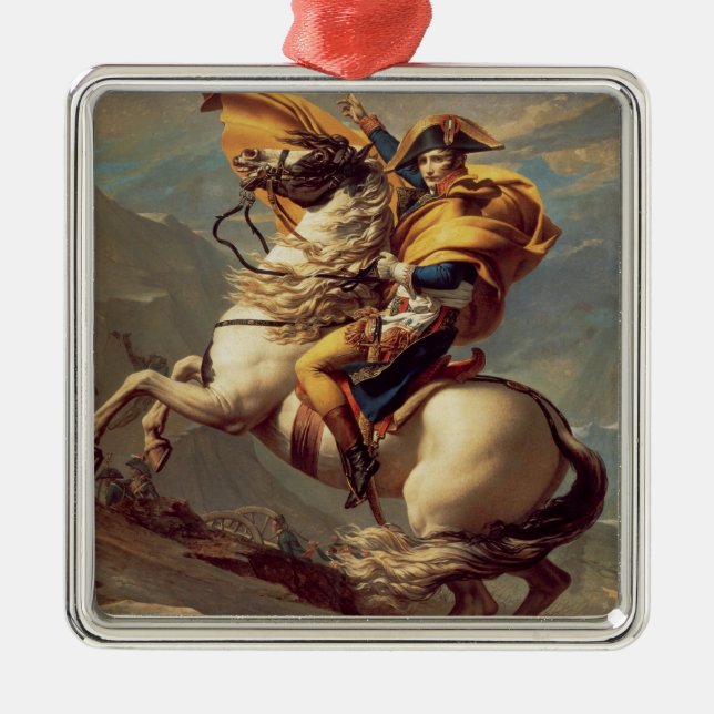 Vintage Napoleon Crossing the Alps Metal Ornament (Front)