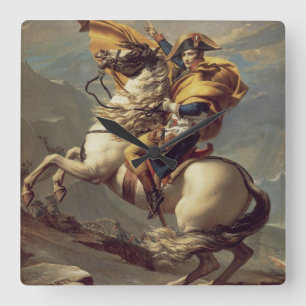 Vintage Napoleon Crossing the Alps Square Wall Clock