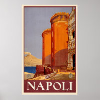 Vintage Napoli, Italy Travel Poster