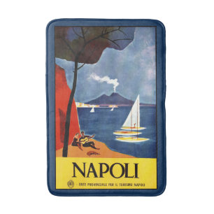 Vintage Napoli Naples Italy Travel poster bath mat